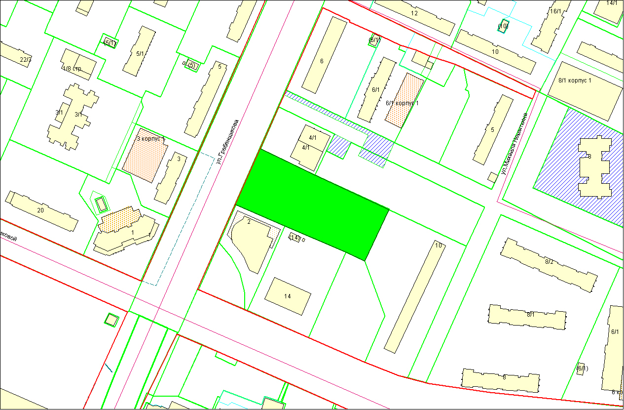 Схема расположения земельного участка – ул. Гребенщикова – 0,9524 га