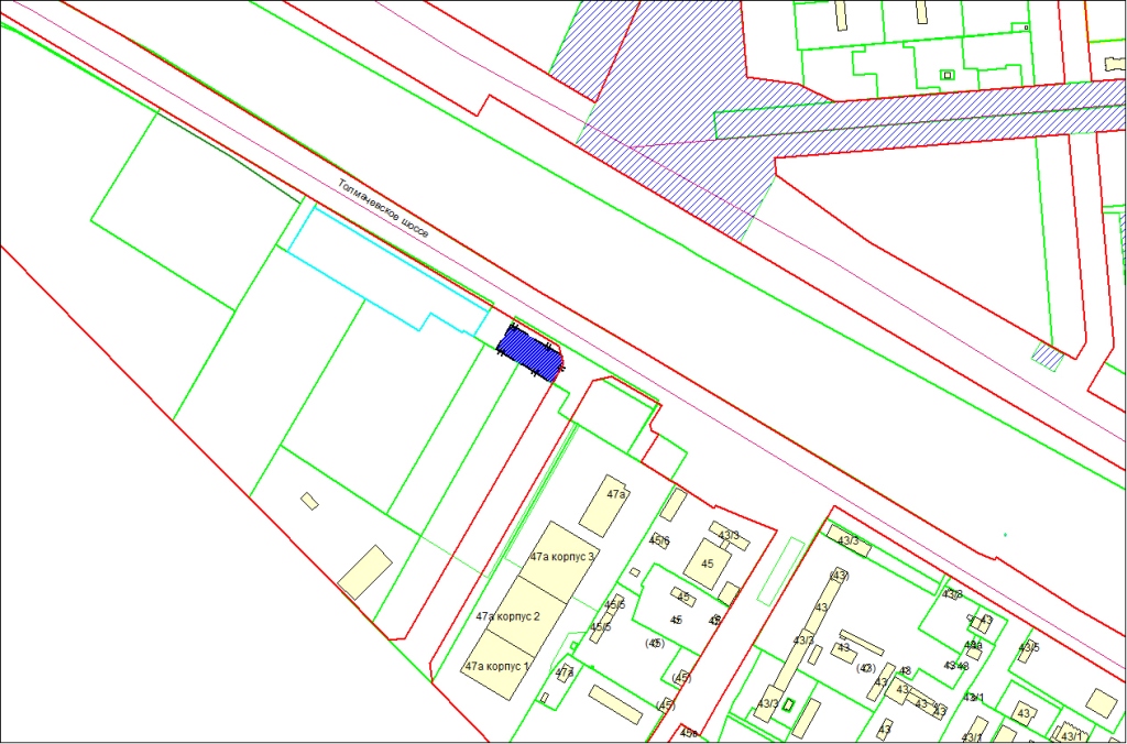 Схема расположения земельного участка по Толмачевскому шоссе, 49а в Ленинском районе