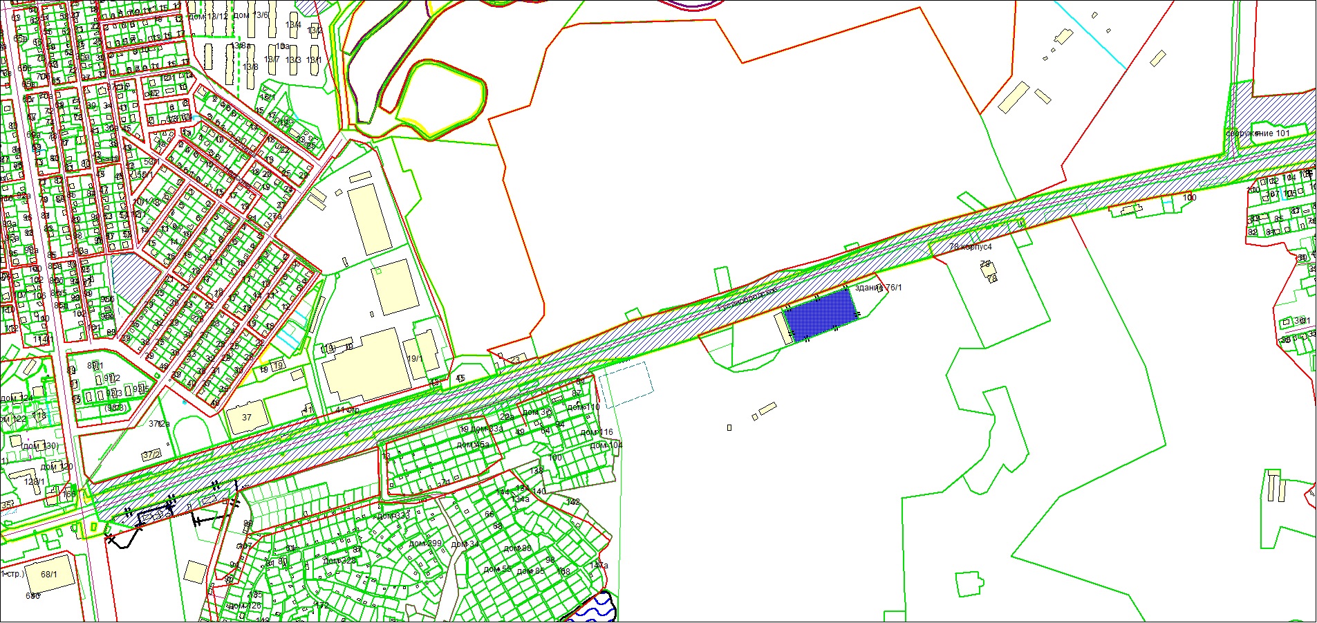 Схема расположения земельного участка по адресу: Гусинобродское шоссе, 76а, Октябрьский район