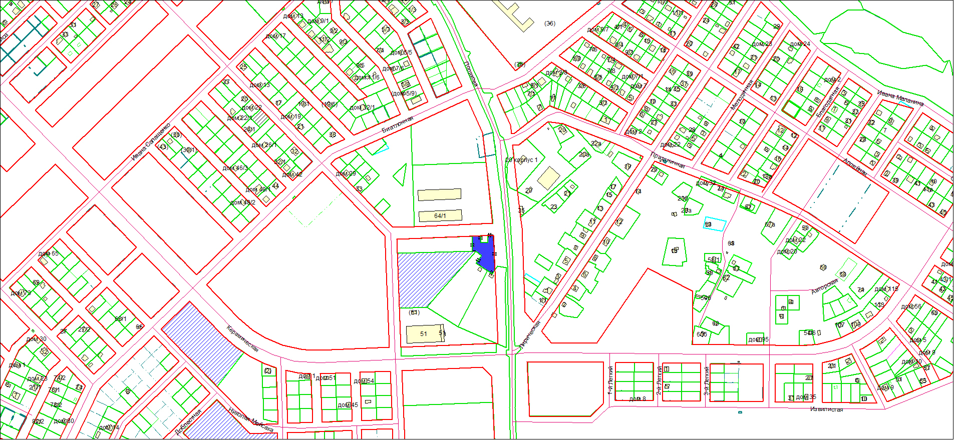 Схема расположения земельного участка по адресу: ул. Полякова, з/у 68, Дзержинский район